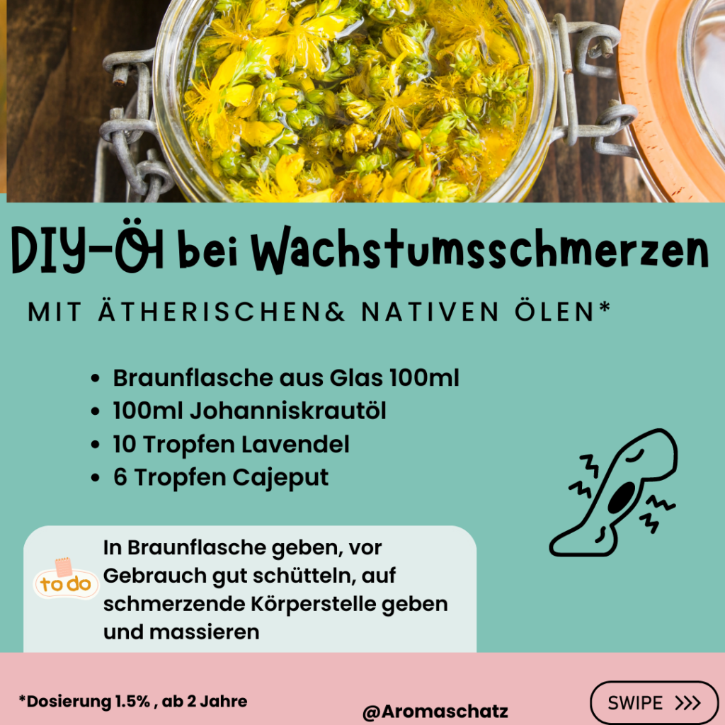 DIY Rezept bei Wachstummschmerzen mit ätherischen Ölen zur Linderung